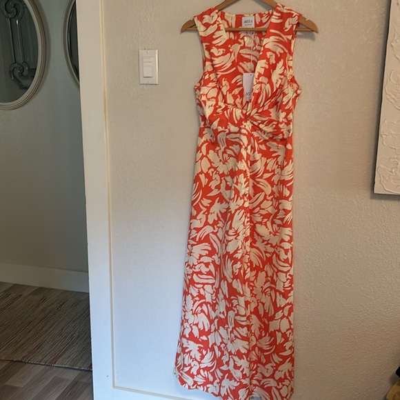 Misa Los Angeles Orange and White Maxi Dress - Picture 4 of 8